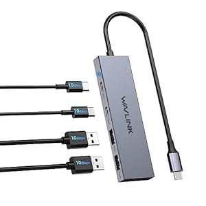 10Gbps Hub USB 3.2 Multipuerto – 4 Puertos Divisor USB Hub con 2 USB C & 2 USB A – Portátil Transmisión de Datos Ultra Alta Rápida para Laptop MacBook, Chromebook y Dispositivos USB C