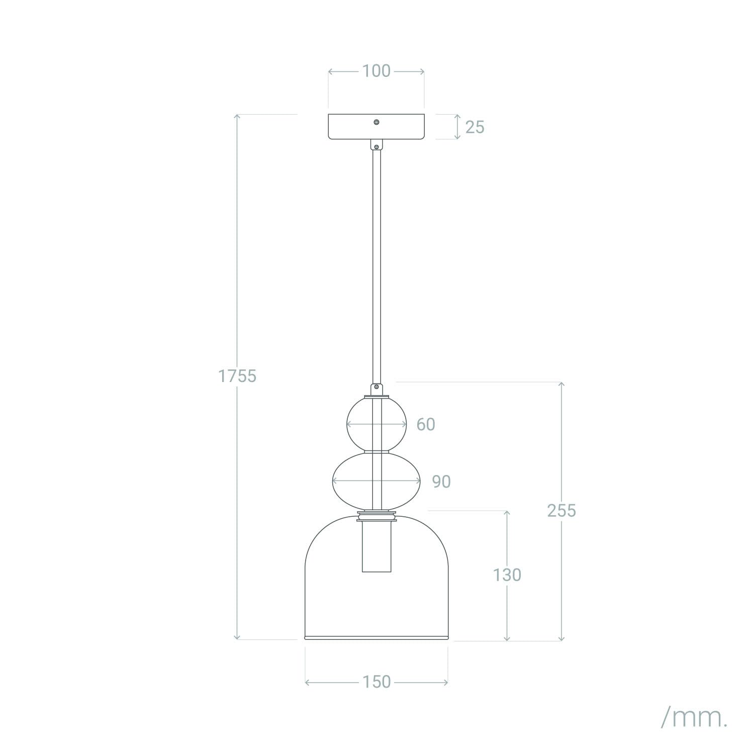 LEDKIA LIGHTING Lámpara Colgante Metal y Cristal Baudelaire Rosa E14