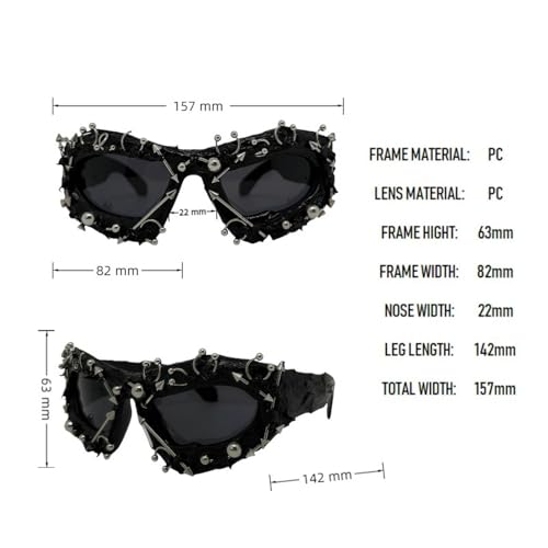 laureles Y2K Sunglasses Women's Retro Punk Men Sunglasses Black Gum Hip-hop Funny Outdoor Travel Party Goggle Outdoor Travel4