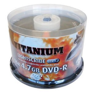 Datawrite Titanium LightScribe DVD-R 16x Speed 4.7GB 50 Cake Box Pack