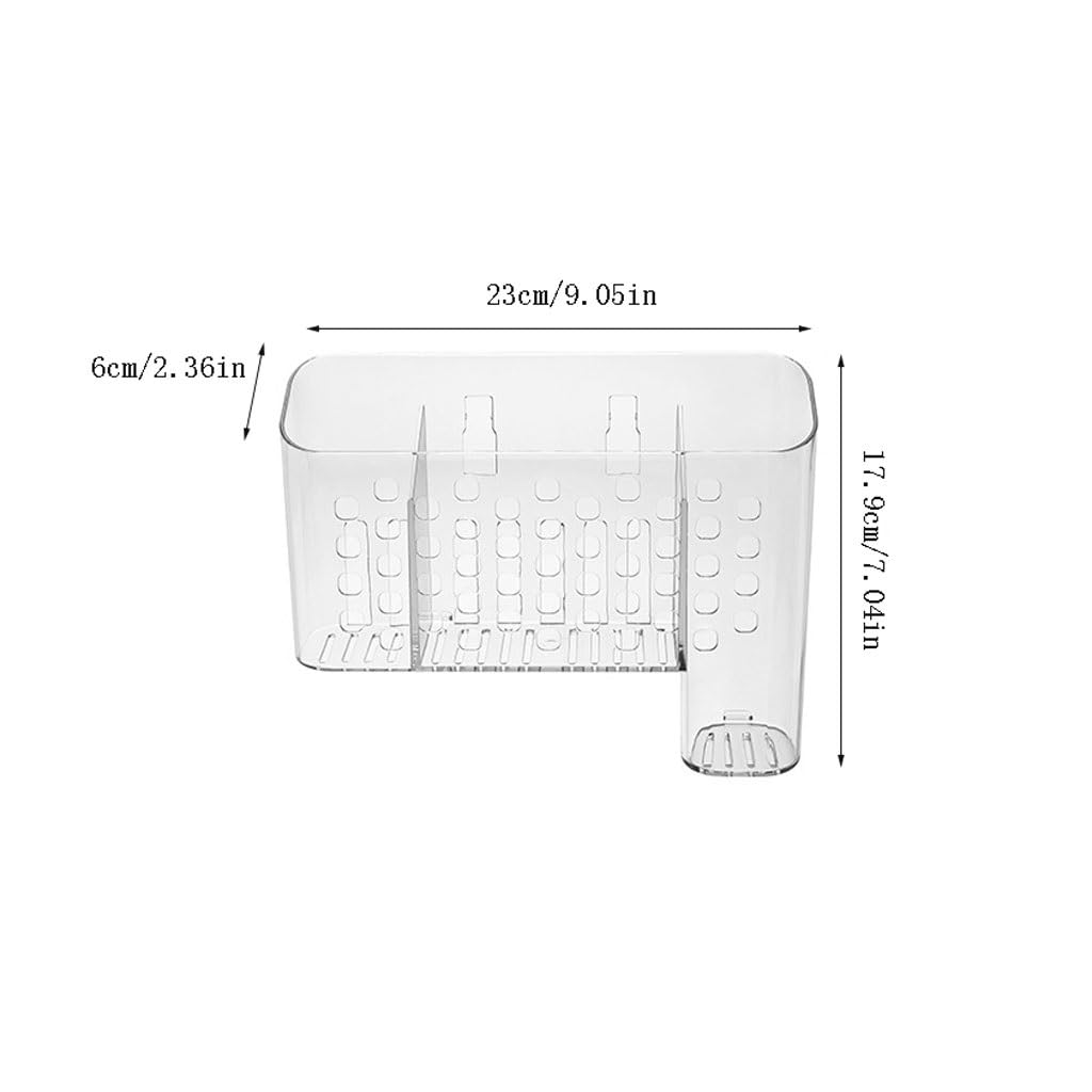Portaspazzolini Portaspazzolino da bagno a parete in plastica trasparente portadentifricio con scatola di scarico Porta Spazzolino da Denti(L23cm)