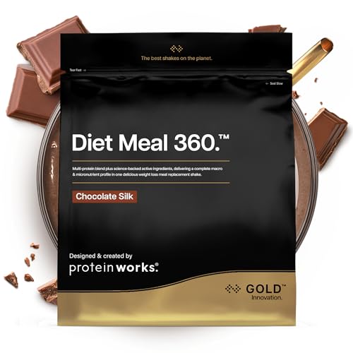 Protein Works | Diet Meal 360 - GOLD Innovation, Diet Meal Replacement Shake, Supports Weight Loss, 24 Vitamins & Minerals, Added Flaxseed, Inulin, Omega 3, Chocolate Silk, 14 Meals, 1kg