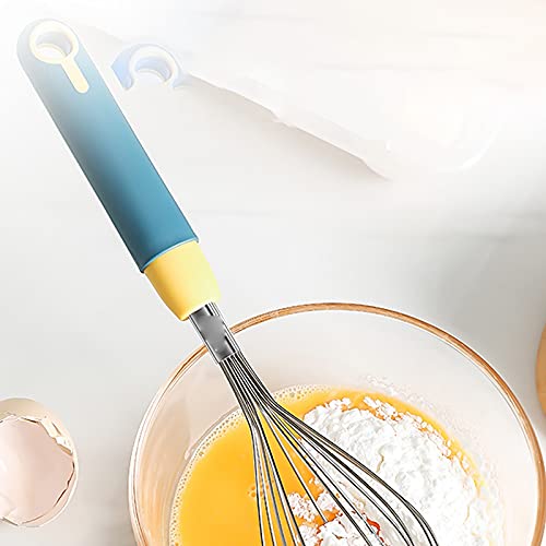 Batidor de cocina for el hogar con alambre acero inoxidable y mangos antideslizantes, gancho for colgar (azul)(Pink)