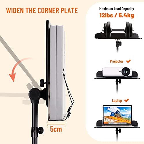 Image of CAHAYA Raised Music Stand Height Adjustable from 80 to 170 cm Adjustable Music Stand & Table Stand 2 in 1 Double Use with Waterproof Carry Bag CY0304