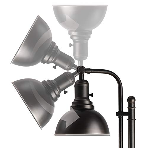 Normande Lighting Vintage Table Lamp In Aged Dark Zinc Finish, Rustic Bedside Table Lamp, Industrial Style Metal Table Lamp, Farmhouse Table Lamp In Black, Adjustable Reading Lamp #TOP2