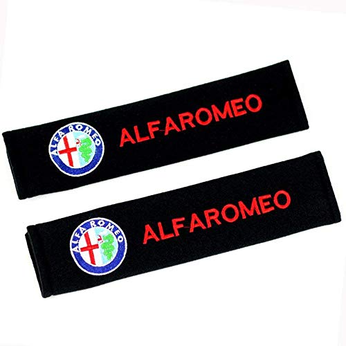 Altergo Seat Belt Covers for Lexus Cars Embroidered Badge Adults and Children Shoulder Pad Opening Acrylic 2 Pack (Alfa Romeo)