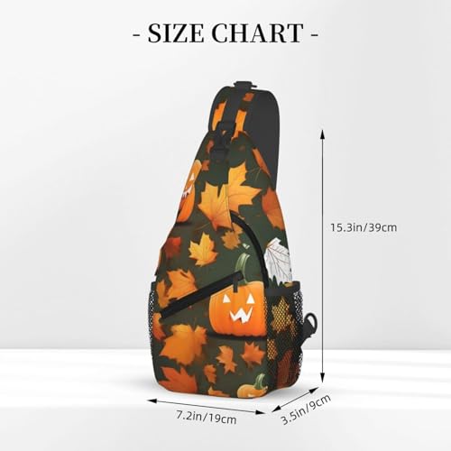 Mochila cruzada deportiva con estampado de calabaza miniatura 3