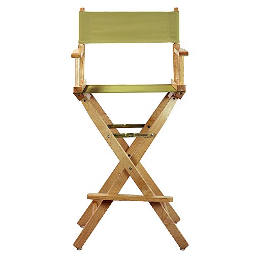 Casual Home 30" Director's Chair Natural Frame-with Olive Canvas, Bar Height