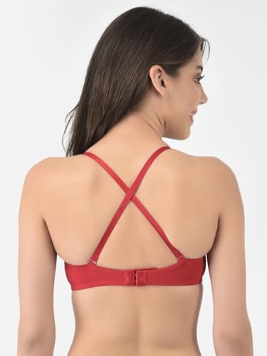 Image of Softline Women's Cotton Rich Padded Wired Demi-Cup Bra | Seamless, Breathable & Soft Fabric | Everyday Comfort & Support