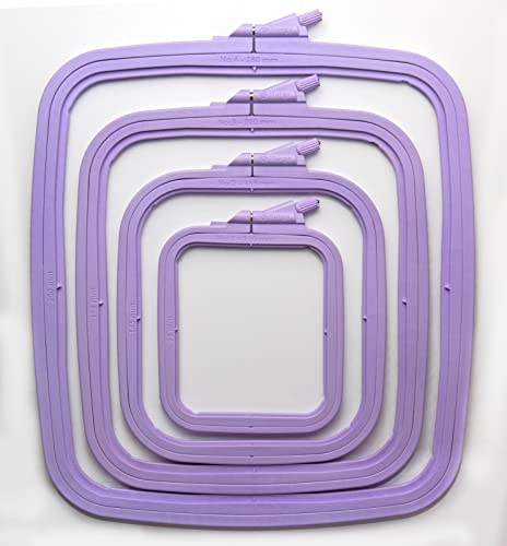 Nurge Lilac 4 Pcs Set Plastic Square Embroidery Hoop Cross Stitch Hoops Punch Needle Hoop  DIY Craft Sewing ABS Plastic Embroidery Hoops