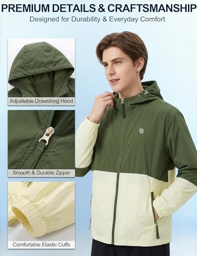 Image of Venzina Sunscreen Jacket for Men Lightweight UPF 50+ Breathable Sun Hoodie Wind-Resistant Quick-Dry Packable Jacket for Running Hiking Fishing