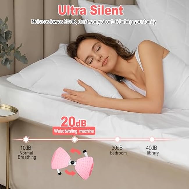 HOTSWEAT Waist Twister, Exercise Twist Boards Twisting Waist Machine for Women Belly Fat, Noiseless Ab Twister Machine with Resistance Bands, Waist Sculptor for Home Gym