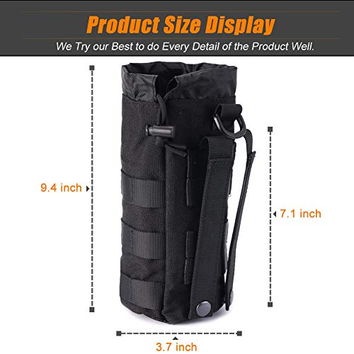 Upgraded Tactical Drawstring Molle Water Bottle Holder Tactical Pouches (Only Pouch)
