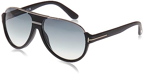 Image of Tom Ford Dimitry FT0334 Sunglasses-02W Matte Black (Gradient Blue Lens)-59mm