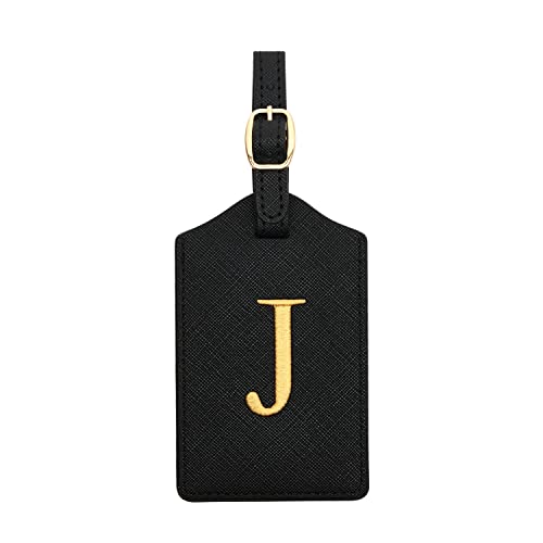 Image of Luggage Tag PU Leather for Suitcase Baggage Handbag Travel Bag Label Suitcase Tag Label Tag w. Name Card & Privacy Cover (J)