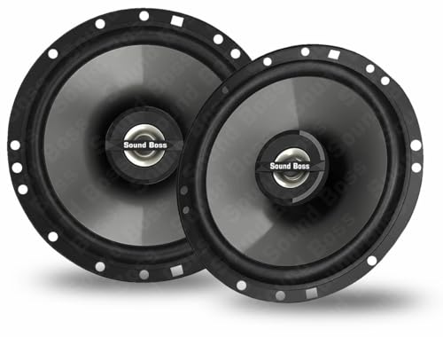 Image of Sound Boss Car Speaker SB-CX-62SI Premium 16.51 cm (6.5 inch) 2-Way Coaxial Speakers (Black), Peak Power - 380 W, RMS Power - 75W, Rated Power - 70W