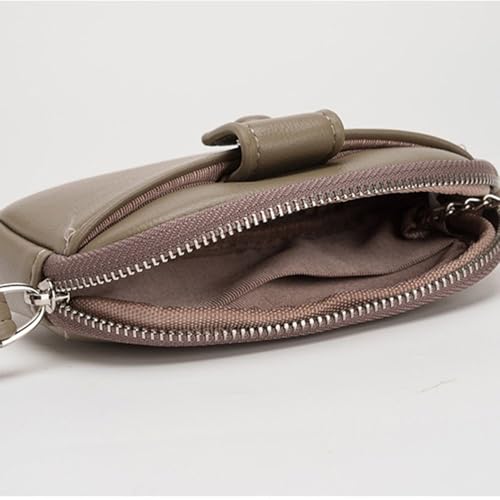 Small Item Bag, PU Leather Small Womens Wallet, Mini Portable Wallet with Wrist Lanyard, Compact Zipper Coin Purse Pocket Card Holder3