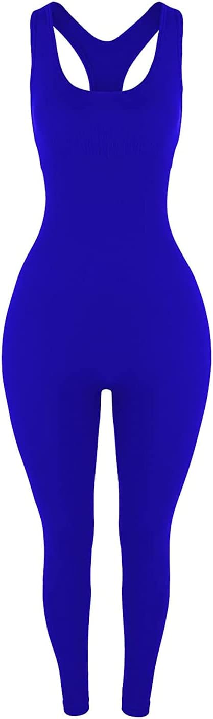 AUROLA Power Workout Jumpsuit for Women Yoga Gym Seamless One Piece Racerback Tummy Control Padded Bra Jumpsuit - Image 4