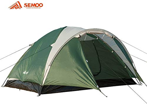 SEMOO - Tente compacte et légère avec Sac - Trois Saisons - pour 4 Personnes- Beige/Vert