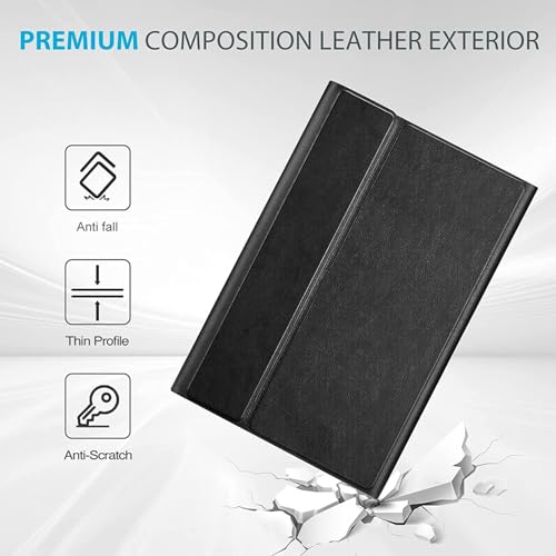 ProElite Keyboard case for Samsung Galaxy Tab S9 FE 10.9 inch/S9 11 inch with S Pen Holder, Magnetic Detachable Wireless Bluetooth Keyboard, Black - Image 3