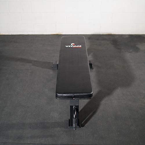 Titan Fitness Tri-Pod Competition Flat Workout Bench, Rated 1,000 lb Weight Training Utility Bench