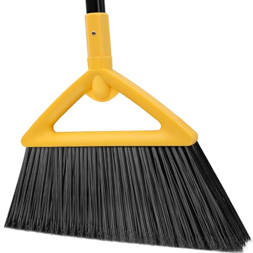 Image of Heavy Duty Yellow Angle Broom with Long Handle - 1 Pack