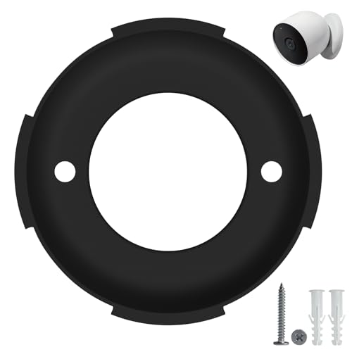 ARSUNOVO Wall Mounting Plate Replacement for Google Nest Cam Battery, Replacement Part for Locking Collar/Wall Anchors Compatible with Nest Camera (Nest Cam & Mounting Dome Not Included), Black
