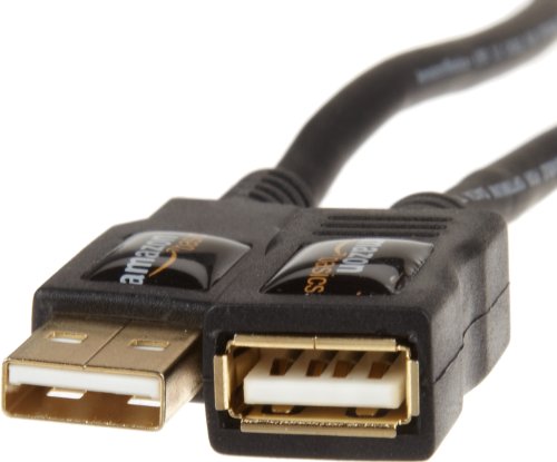 Image of Amazon Basics 10-Pack USB-A 2.0 Extension Cable, Male to Female, 480Mbps Transfer Speed, USB Extender, 6.5 Foot, Black