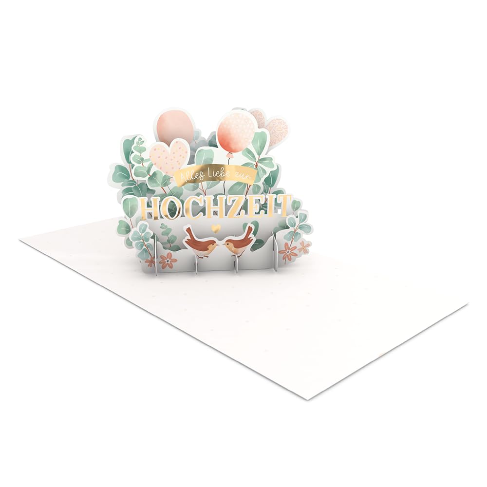 Graphic Workshop, Pretty Pop-Up Card, Three-Dimensional, Alles Liebe zur Hochzeit