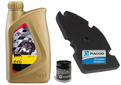 Kit de révision filtre à huile et filtre à air + huile pour Piaggio Vespa GTS 125 – Vespa GTS 250 – Vespa GTS 300 – GTS 300 ie super original.