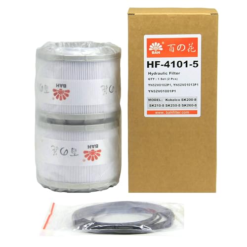 Image of 2 PCS BAIZHIHUA YN52V01020P1 Hydraulic Oil Filter Compatible with Kobelco | Replaces YN52V01013P1, YN52V01001P1; Fits ED150 SK135SR-1E SK170-8 SK200-6ES SK200-8 SK210-8 SK250-8 SK260-8 SK350-2 SK350-9