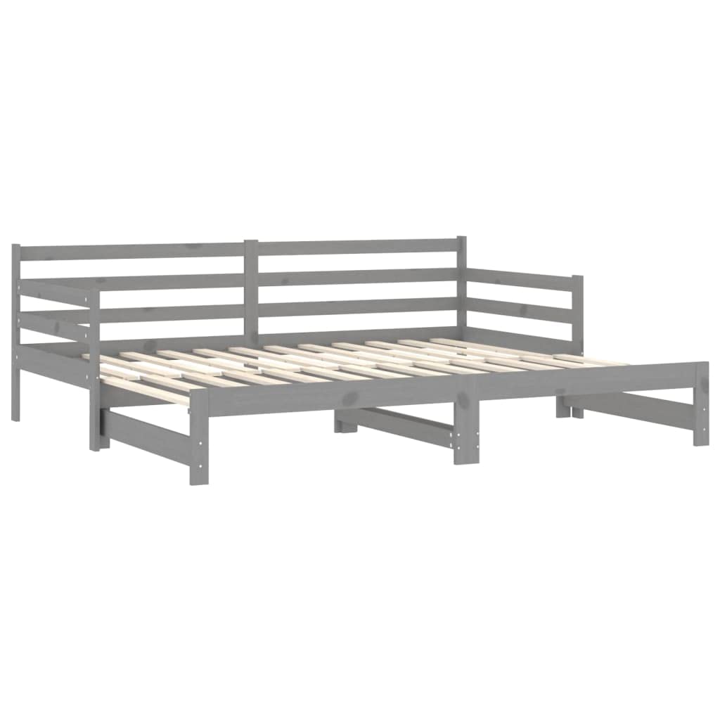 VidaXL Lit Coulissant Lit De Jour Lit D'Invité Canapé Lit De Repos Canapé- Lit Meuble De Salon Salle De Séjour Blanc Bois De Pin Solide 2X(80x200) Cm