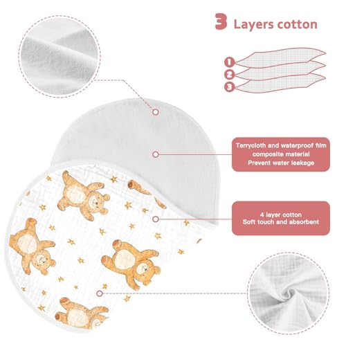 vvfelixl Cute Yellow Dancing Bear Burp Cloths for Baby Boy Girls Baby Washcloths Burp Rags 1 Pack3