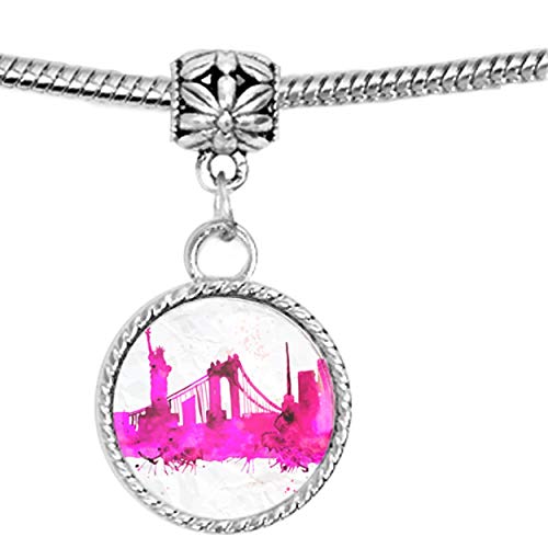 Arthwick Store Watercolor Illustration of New York City Charm Pendant Bracelet