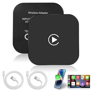 Carplay voor iOS – Wireless Carplay-adapter voor draadloze bediening van de automatische verbinding met 5 GHz – Carplay dongle met bekabelde plug – pre-check compatibiliteit | iOS 12+/Android 11+