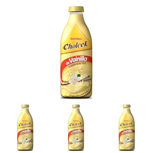 Choleck - Batido Choleck de Vainilla, Bebida Láctea Nutritiva, Sabor a Vainilla, Enriquecido con Calcio y Vitamina D, Ideal para Toda la Familia, 1 L (Paquete de 4)