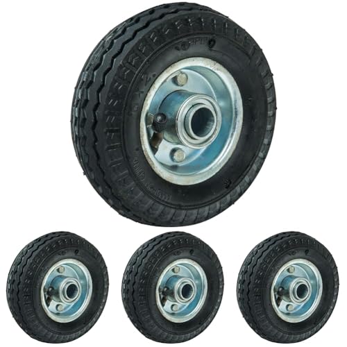 WERKA PRO, Roue Gonflable 6 Pouces pour Chariots, Diables et Remorques de Jardin, Durable et Résistante avec Roulements à Rouleaux, Rouge, 160 x 50 mm (Lot de 4)