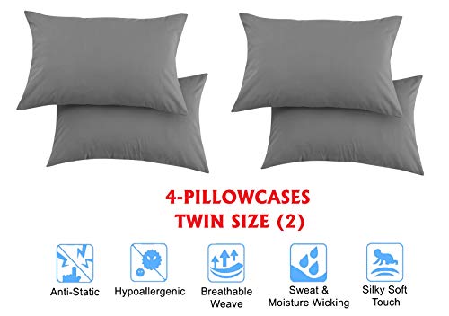 Elegant Comfort Luxury Soft Bed Sheets 1500 Premium Hotel Quality Microfiber Softness Wrinkle and Fade Resistant (6-Piece) Bedding Set, Full, Platinum Grey