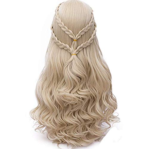 Max Beauty Long Curly Wave Cosplay Wig with Braid for Mother of Dragons for Halloween Wigs for Game of Thrones Season 5-8