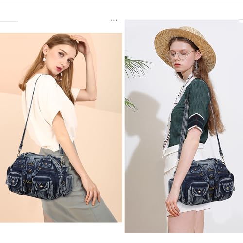 Image of Angel Kiss Hobo Crossbody Purses for Women Shoulder Bag Multipocket Soft Hobo Purses Removable Strap Leather Handbags