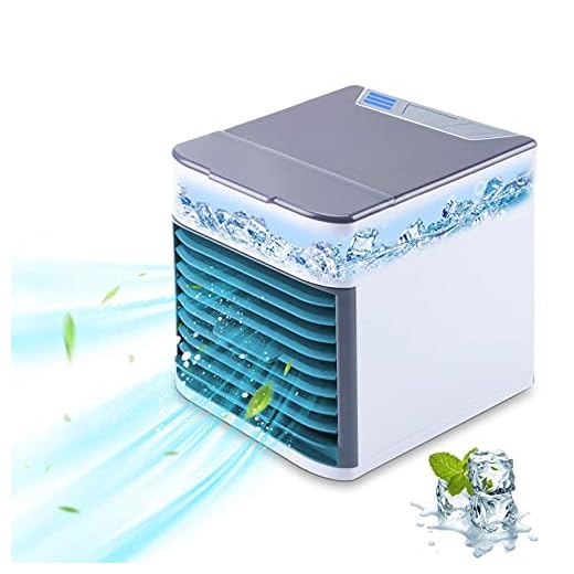 Personal Air Conditioner, Quiet USB Air Cooler with 3-Speed, Mini Air Conditioner with LED Light, Portable Air Conditioner for Small Room/Office/Dorm