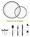 Goodluck 175 Piece Black Plastic Plates, Clear Plastic Silverware Disposable Plates Set, Include 50Plates, 25Pack Pre Rolled Napkins with Silverware, 25Cups for Party, Wedding, Graduation