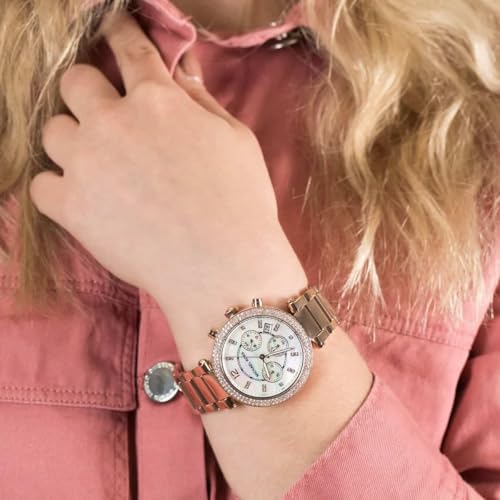 Image of Michael Kors Mother of Pearl Dial MK5491 Rose Gold-Tone Women's Analog Watch MK5491I
