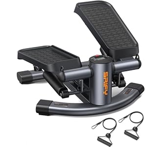 Twist Steppers for Home Workout, Mini Stepper with Resistance Bands, 330LBS Capacity, Multiple Colors: Grey/Black/White