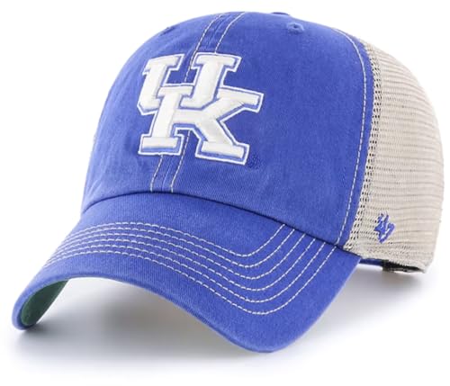 47 NCAA Trawler Team Color Mesh Trucker Clean Up Adjustable Hat Adult One Size Fits All (Kentucky Wildcats Blue)