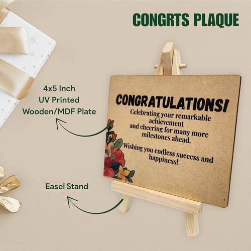 Wooden Congrats Plaque with Easel – Congrats Gift by tinydabba - 5