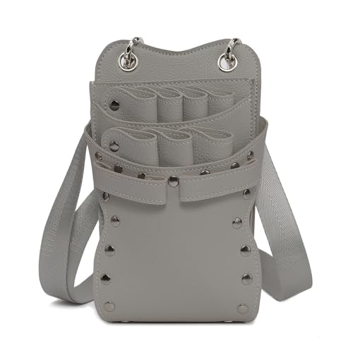 美容師・ペット師の必需品  7本入りのはさみバッグ、耐久性があり、ファッション、コーディネートしやすい、 斜め掛け可能、持ち運びに便利、 収納のヘルパー