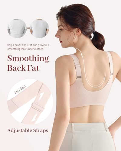 Image of Gailife Jelly Front Closure Bras for Women Wireless Comfort Seamless Bra