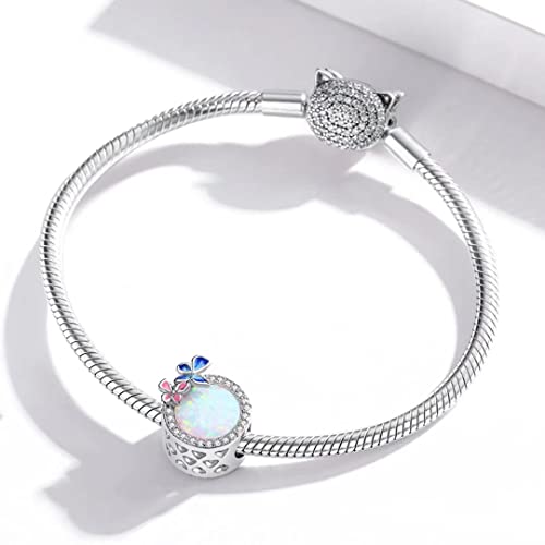 Opal Butterfly Charm Beads Sparkling Round Beads Suitable for All Kinds of Bracelets and Necklaces3