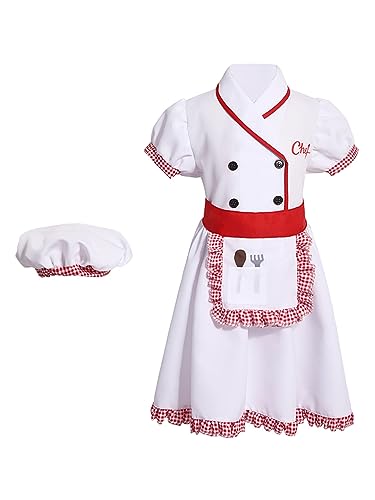 Kids Chef Outfit Uniform Chef Hat Scarf Set | Boys Chef Coat | Girls Chef Dress + Apron2